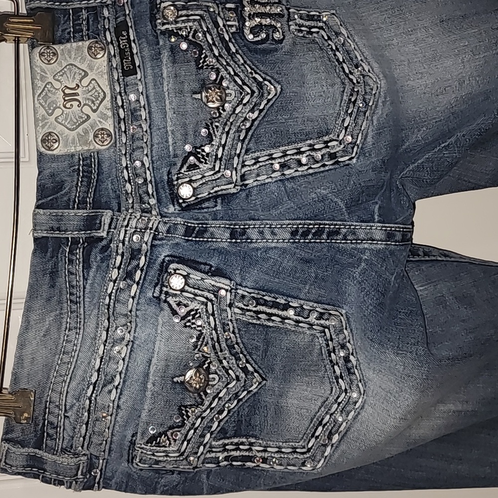 Miss Me Rhinestone Boot Cut Jeans Size 27